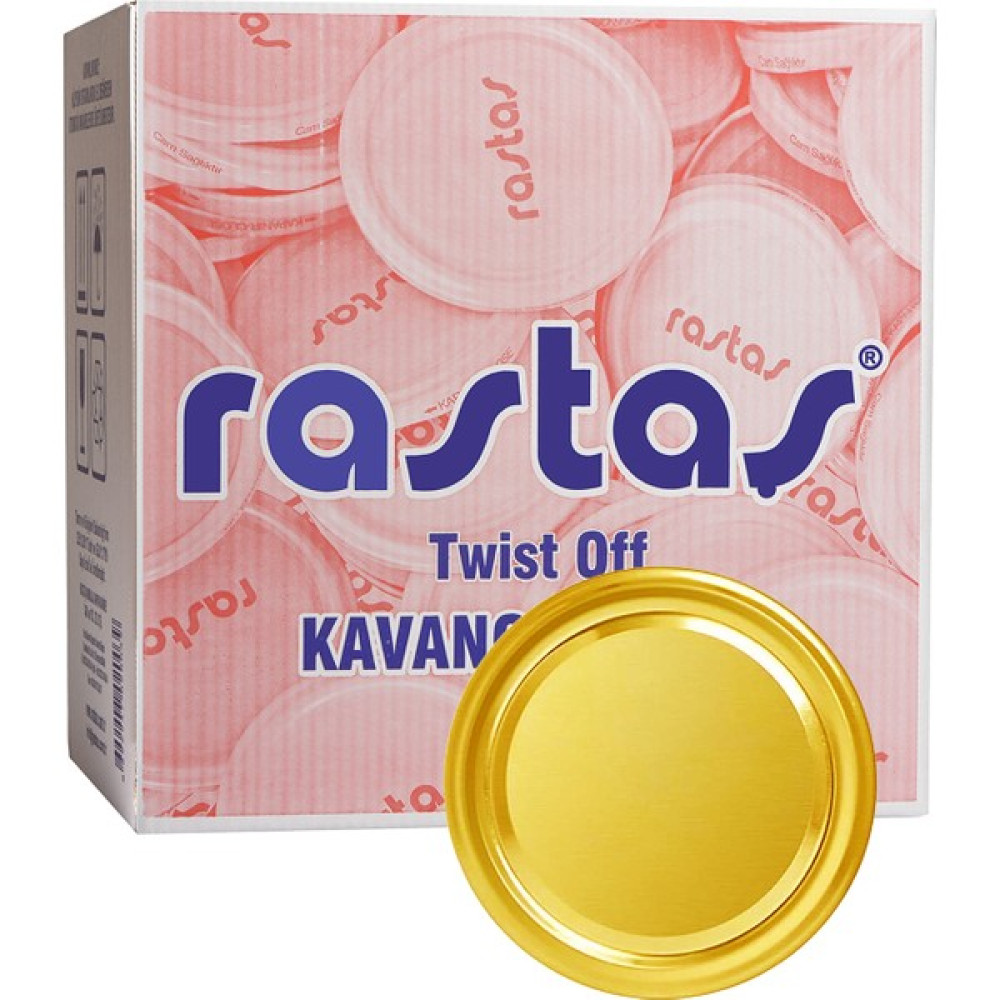 Rastaş 500 Adet Dökme Kavanoz Kapağı -Gold- 82 mm - Gold - 82 ml Saklama Kapları Fiyatı