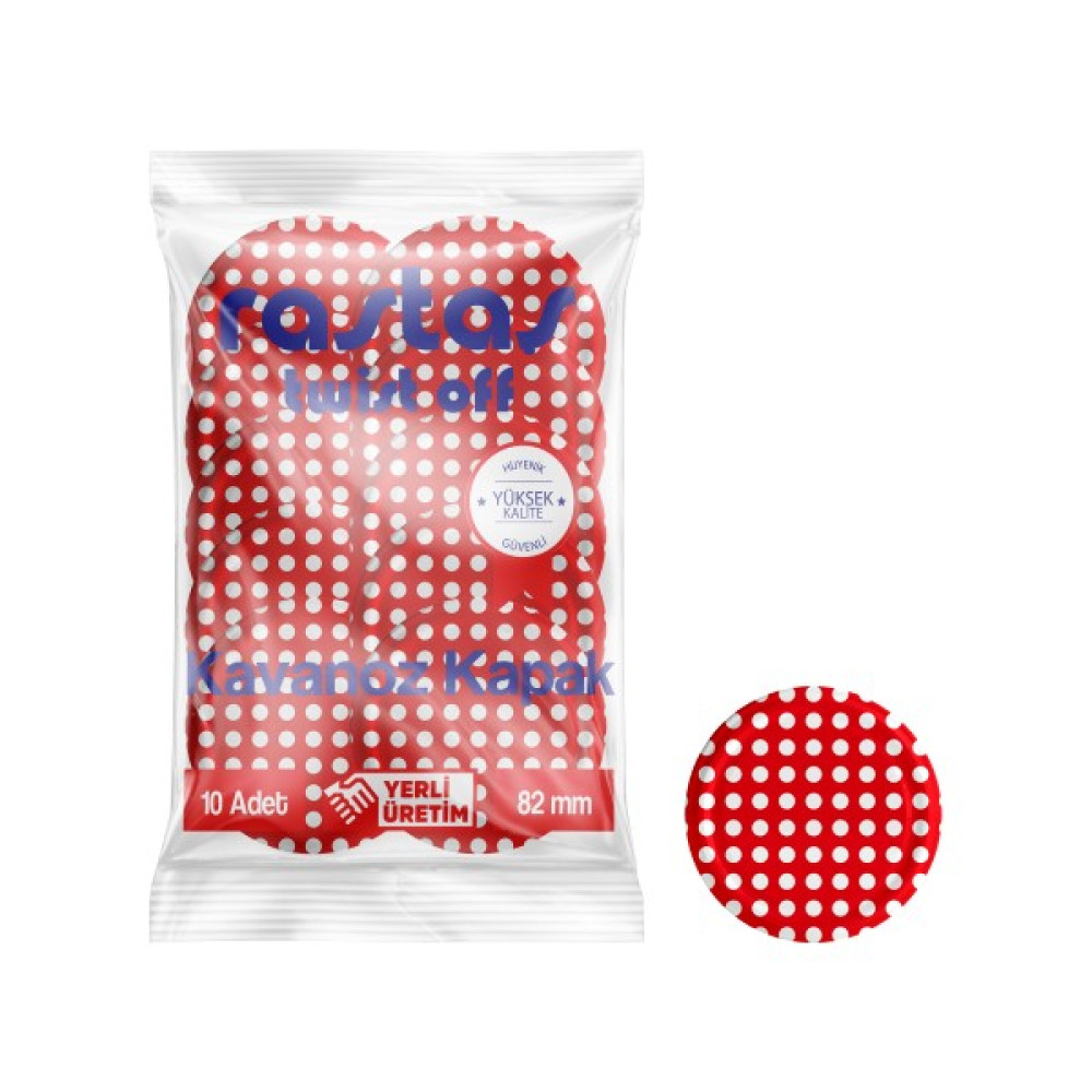 Rastaş Paketli 10 Adet Kavanoz Kapağı - Puantiyeli- 82 mm. Saklama Kapları Fiyatı