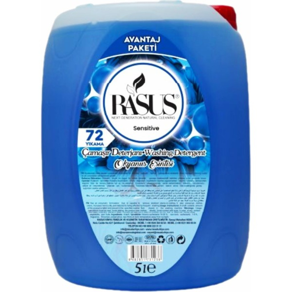 Rasus Sıvı Çamaşır Deterjanı Okyanus Esintisi Avantaj Paketi 72 Yıkama (Kalıcı Parfum Kokusu) Çamaşır Deterjanı Fiyatı