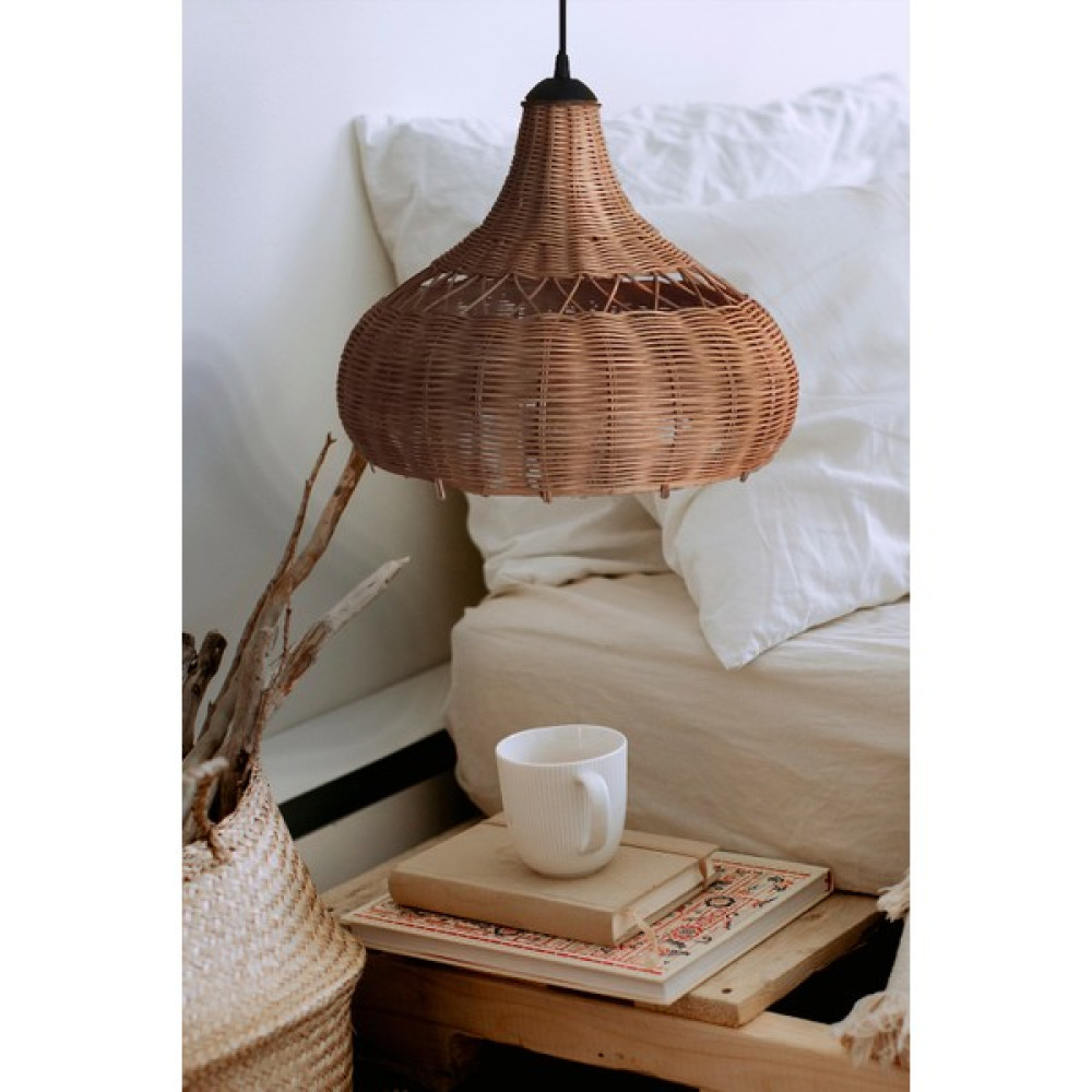 Rattam Bambu Sarkıt Avize Rattan Sarkıt: Cloud 40CM (Çam Kabuğu) - Açık Kahverengi Avize Fiyatı
