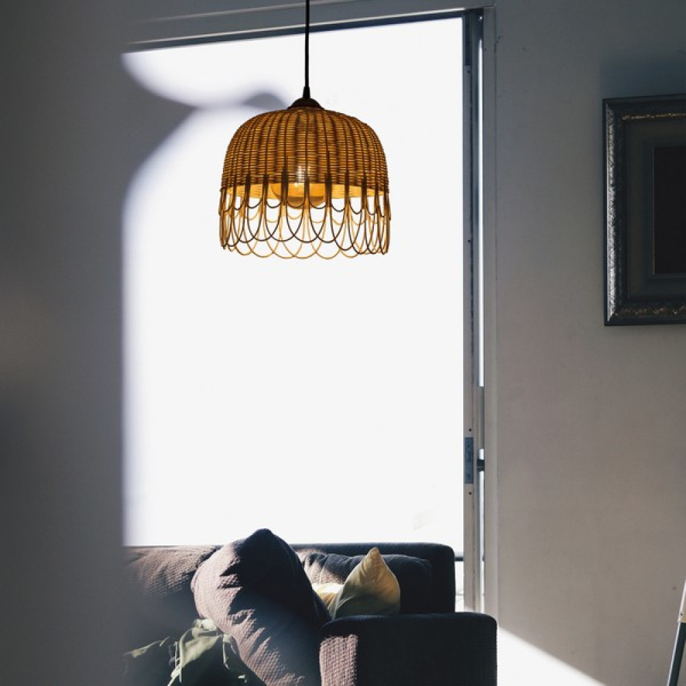 Rattan Avize Sarkıt Bambu Pendant - Ahşap - 1'li Avize Fiyatı