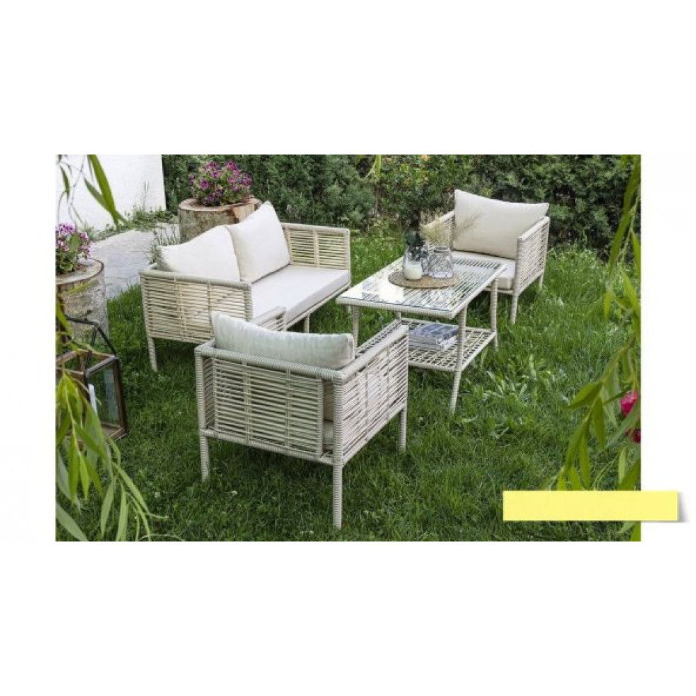 Rattan Bodrum Oturma Grubu Keten Renk Mobilya & Dekorasyon Fiyatı