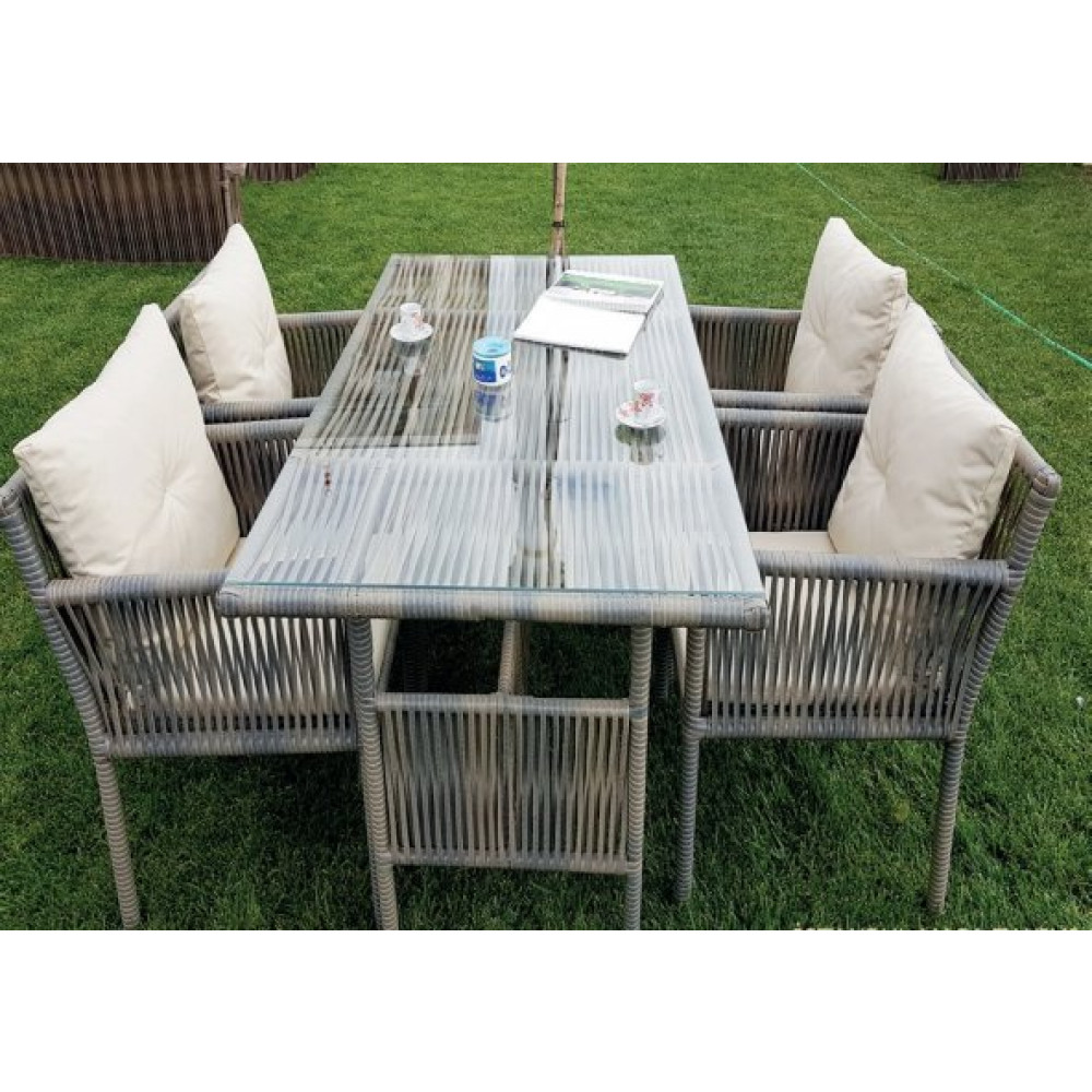 Rattan Bodrum Yemek Takimi Keten Renk Mobilya & Dekorasyon Fiyatı