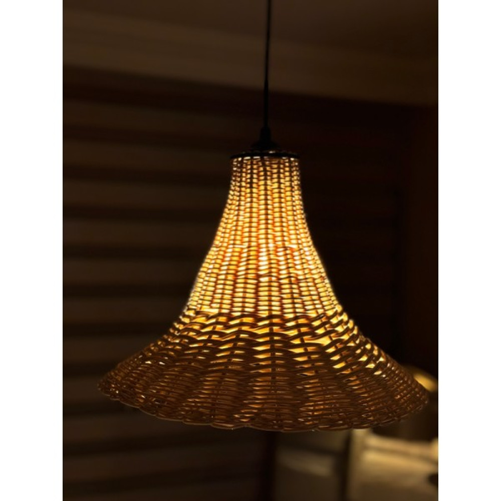 Rattan Home Design Bambu Rattan Avize 25X35 cm - Kahverengi Abajur Fiyatı