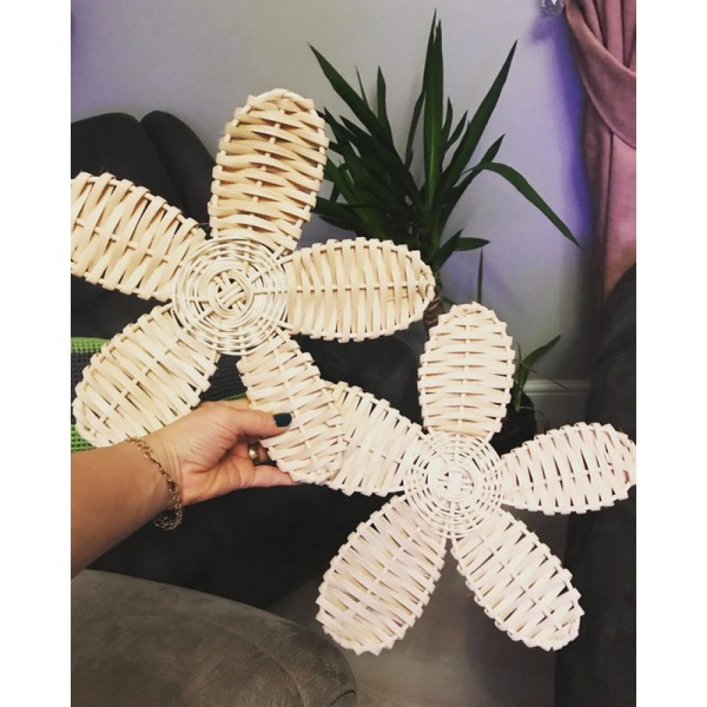 Rattan Papatya Duvar Süsü - Bej Bebek Odası Duvar Süsü Fiyatı