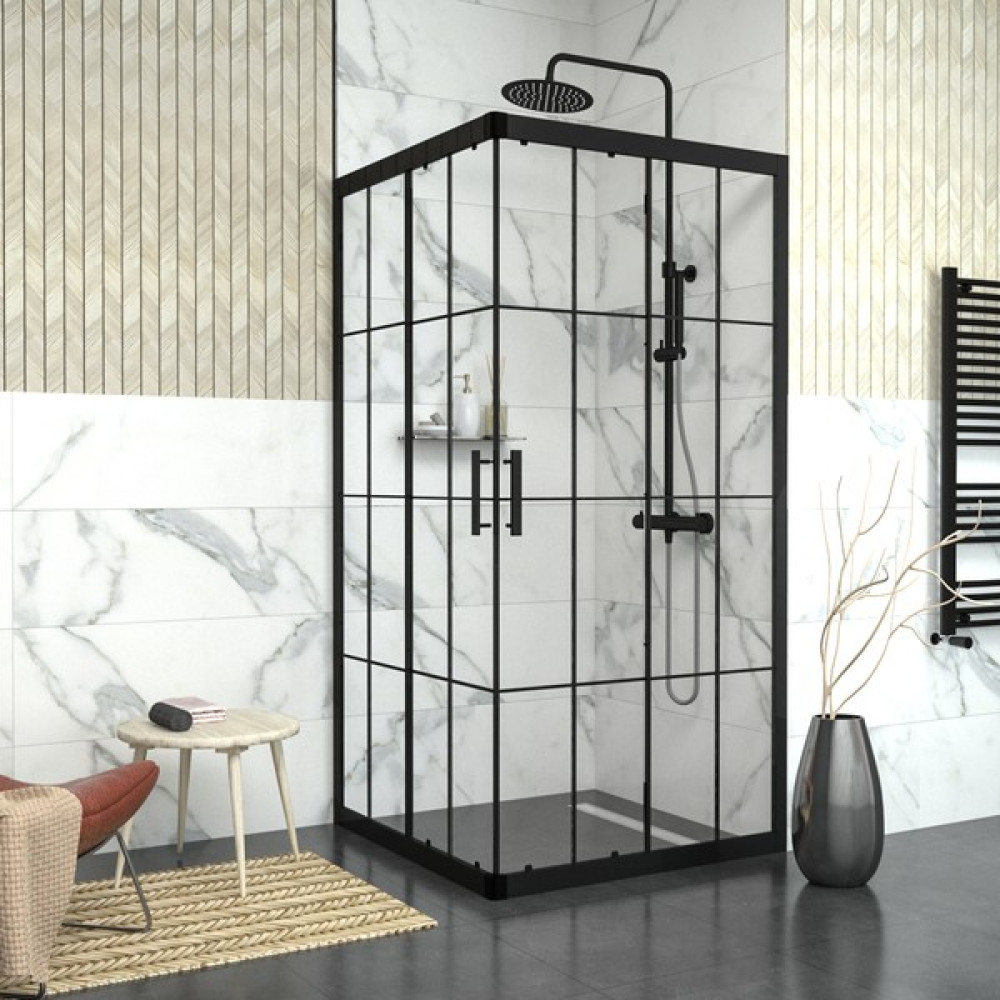 Raumark Black Vega 6mm Karolajlı Kare Duşakabin - 130X130 Duşakabin Fiyatı