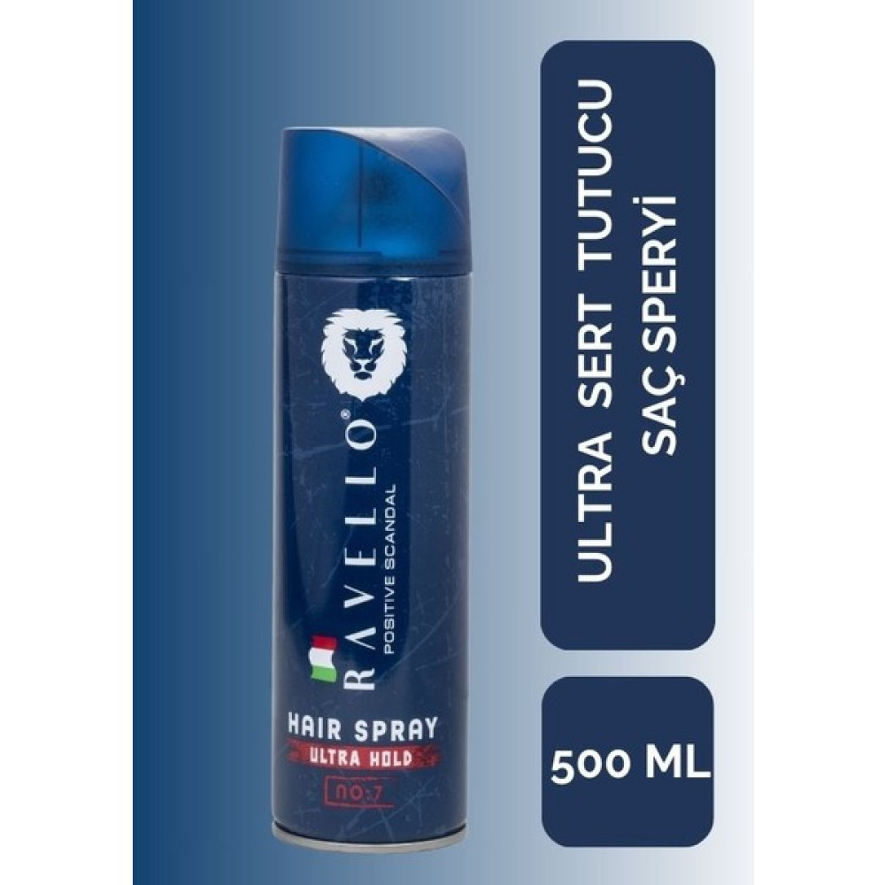 Ravello Profesyonel Saç Spreyi 500ml - Parfümlü Saç Spreyi Ultra Strong Flexible Saç Spreyi - 1 Siyah Saç Şekillendirici Sprey Fiyatı