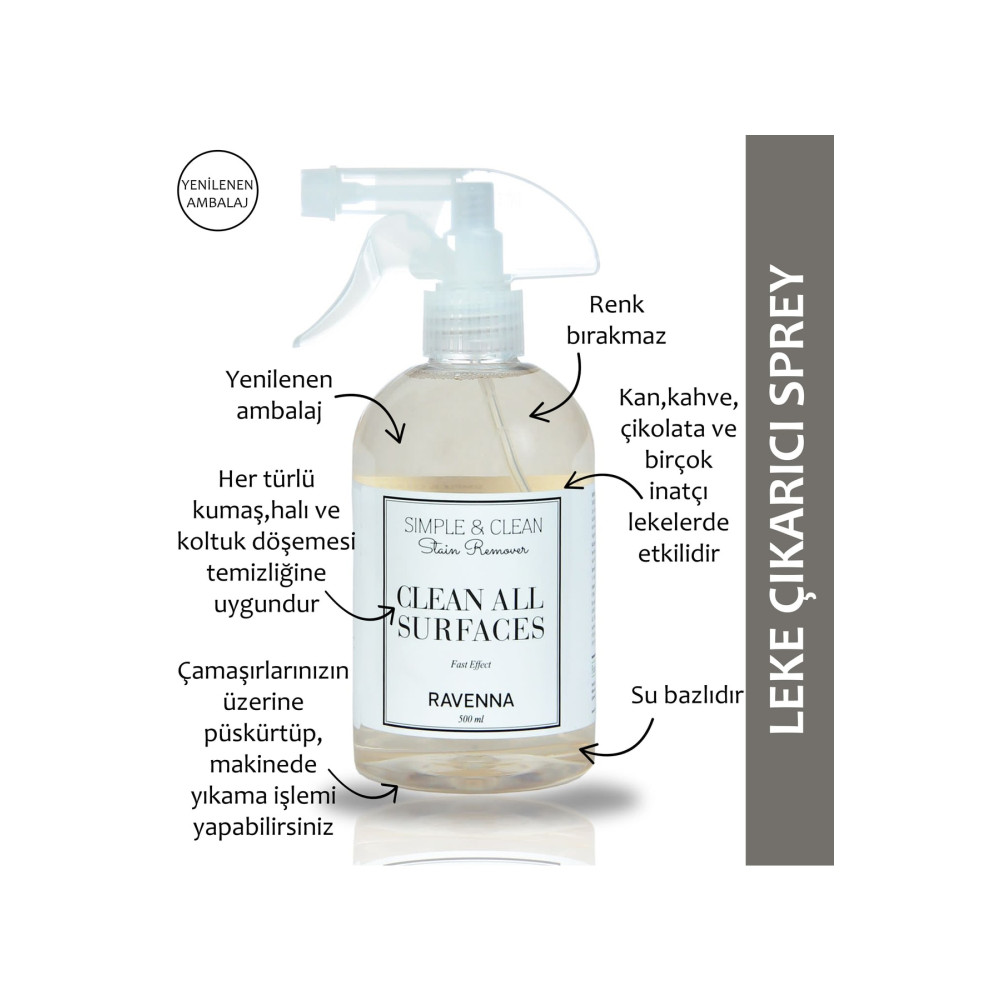 RAVENNA Simple&clean Leke Çıkarıcı Ve Ayakkabı Temizleyici Sprey 500 ml Çamaşır Yıkama Fiyatı