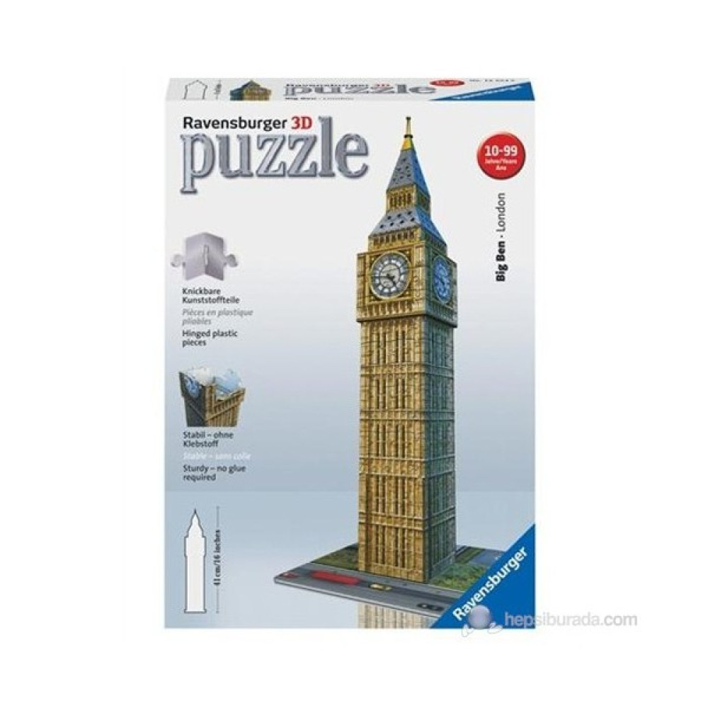 Ravensburger 3 Boyutlu 216 Parçalı Plastik Puzzle Big Ben Saat Kulesi-125548 - Standart Puzzle & Aksesuarları Fiyatı