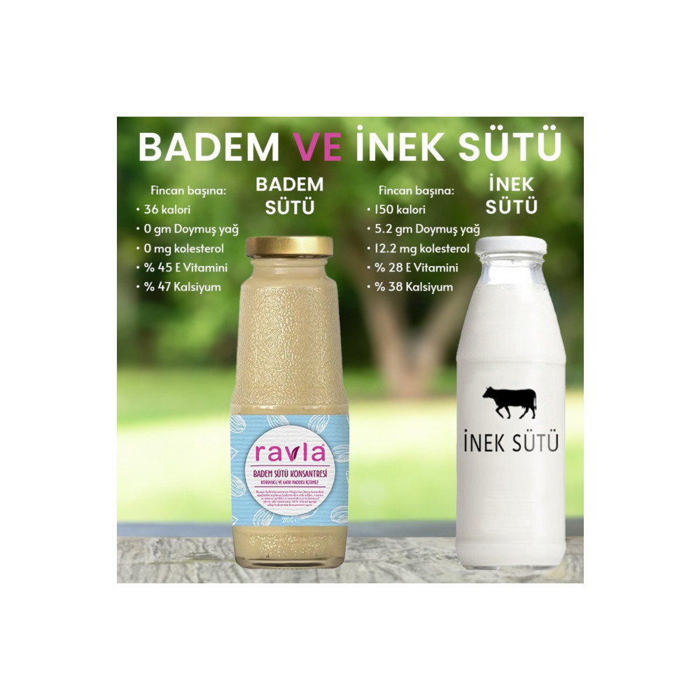 Ravla 100% Badem Sütü Konsantresi / Vegan Ve Vejeteryan Beslenme -270gr İçecek Fiyatı