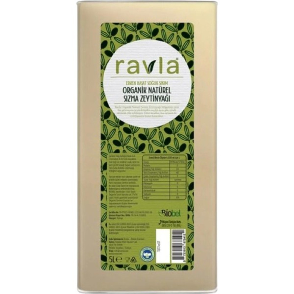 Ravla Organik Naturel Sızma Zeytinyağı 5Lt - 5 lt Diğer Fiyatı