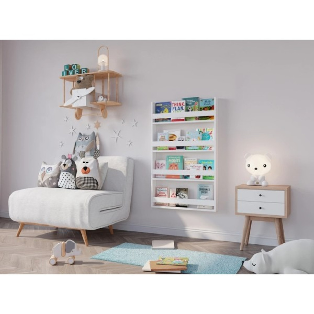Ravza Mobilya Home Mdf Montessori Eğitici Kitaplık - Beyaz Kitaplık Fiyatı