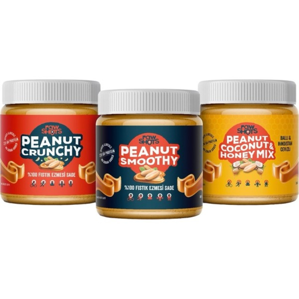 Rawshots Peanut Mix Box 3’lü Yer Fıstığı Ezmesi 360 gr x 3 Diğer Fiyatı