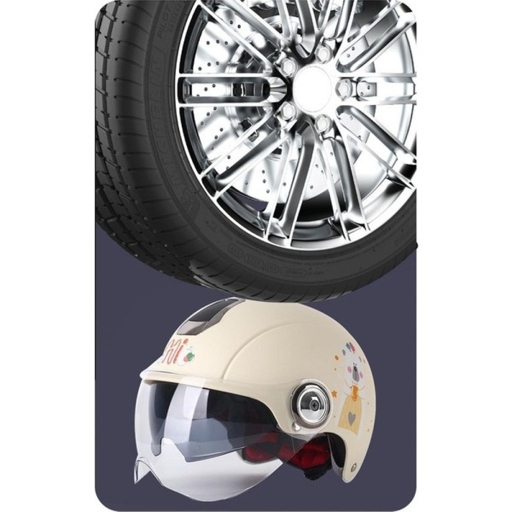 Ray Marco Motorlu Araç Kaskı Erkek Dört Mevsim Evrensel Akülü Araba Yarım Kask Kadın Yaz Motosiklet Sürme (Yurt Dışından) - Bej Motorsiklet Kaskları Fiyatı