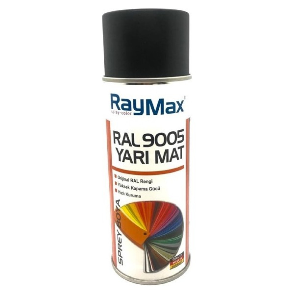 Raymax Akrilik Sprey RAL9005 Yarı Mat Siyah 400ML.MADE In Germany Boya Malzemeleri Fiyatı