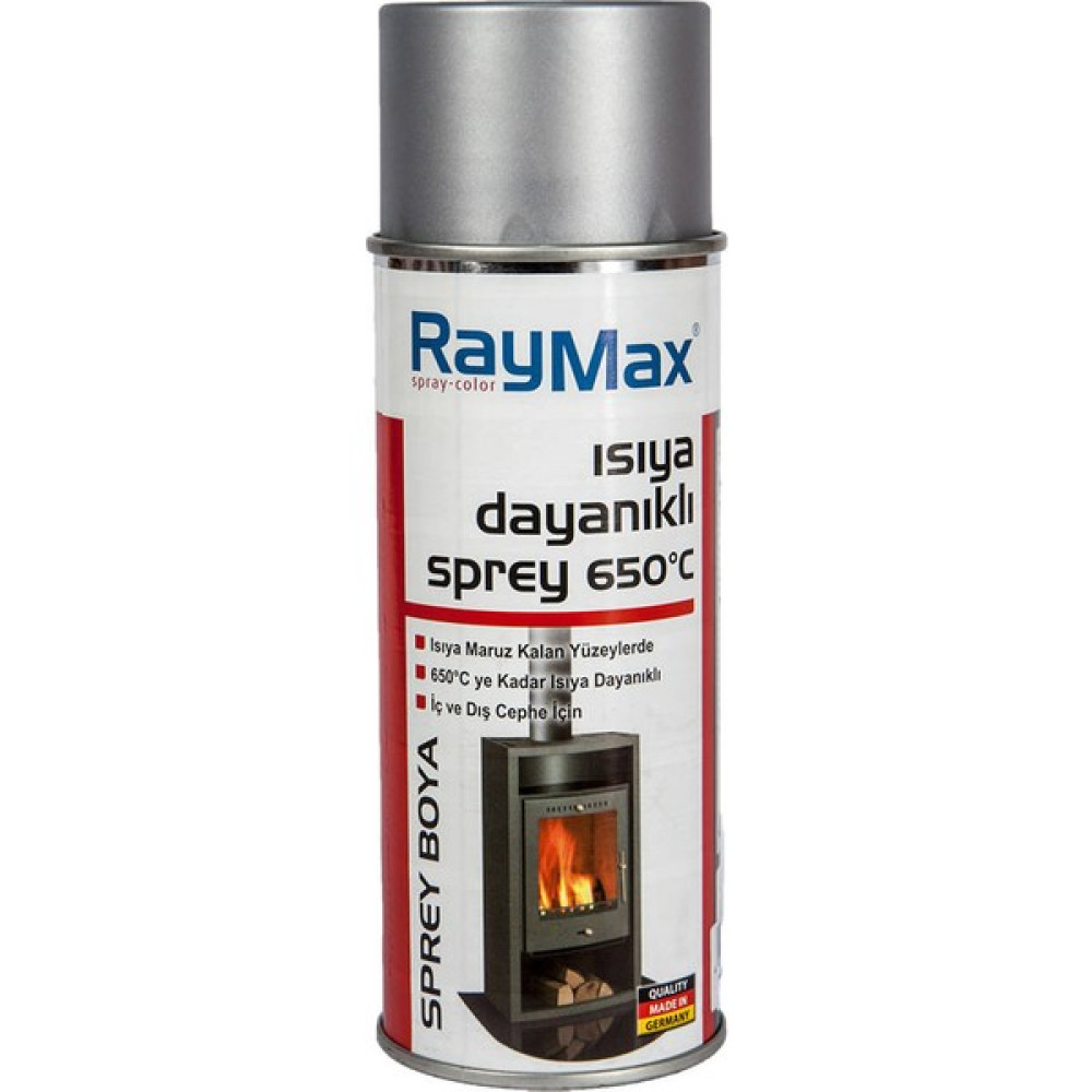 Raymax Gümüş Mat Isıya Dayanıklı Sprey Boya 400ML Boya Malzemeleri Fiyatı