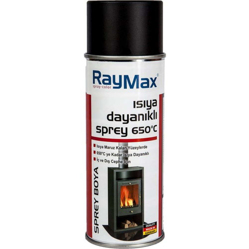 Raymax Siyah Mat Isıya Dayanıklı Sprey Boya 400ML Boya Malzemeleri Fiyatı