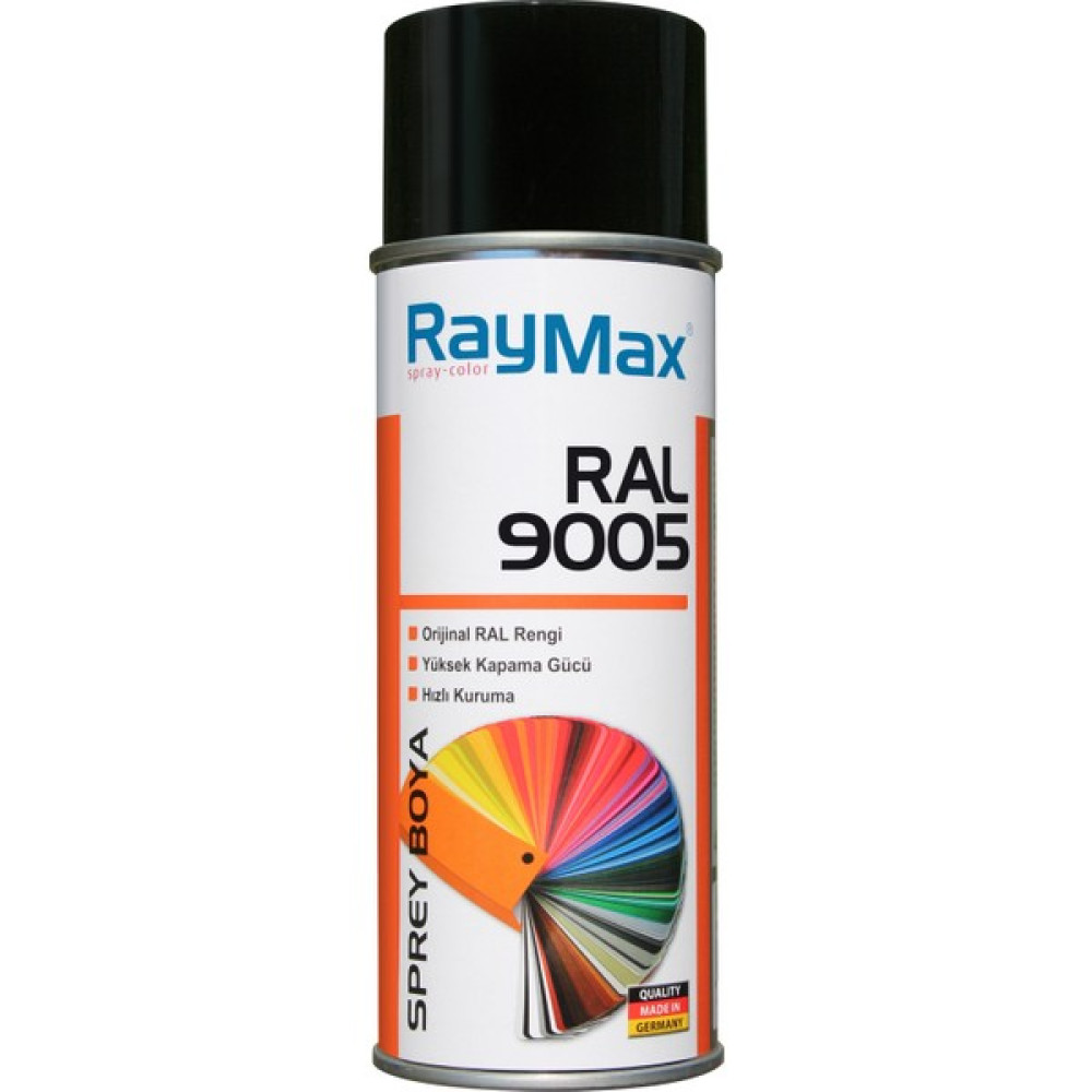 Raymax Sprey Boya Parlak Siyah Ral 9005 400ML - PARLAK SİYAH/RAL 9005 Boya Malzemeleri Fiyatı