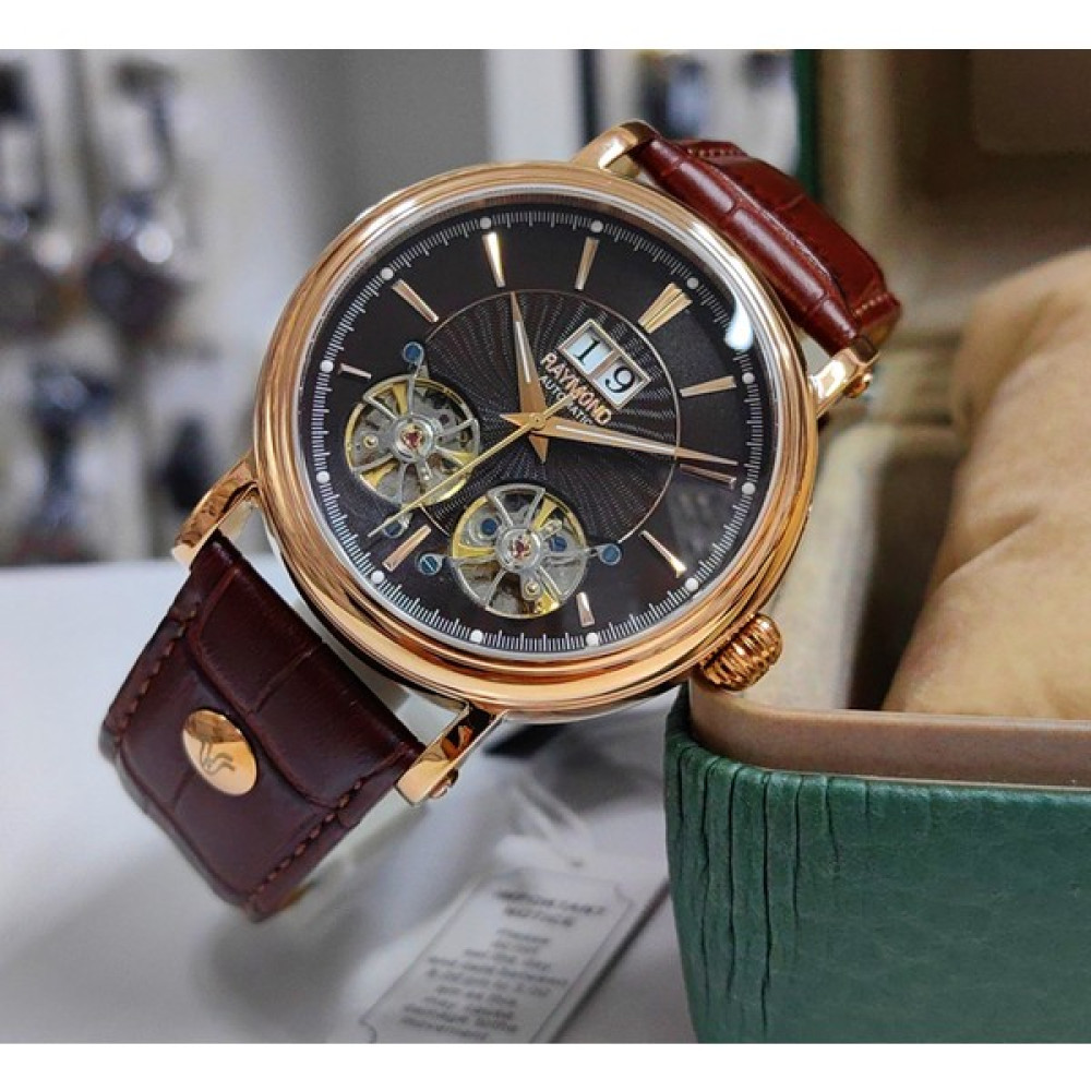 Raymond Otomatik Erkek Kol Saati - Rose Gold - Kahverengi Kol Saatleri Fiyatı