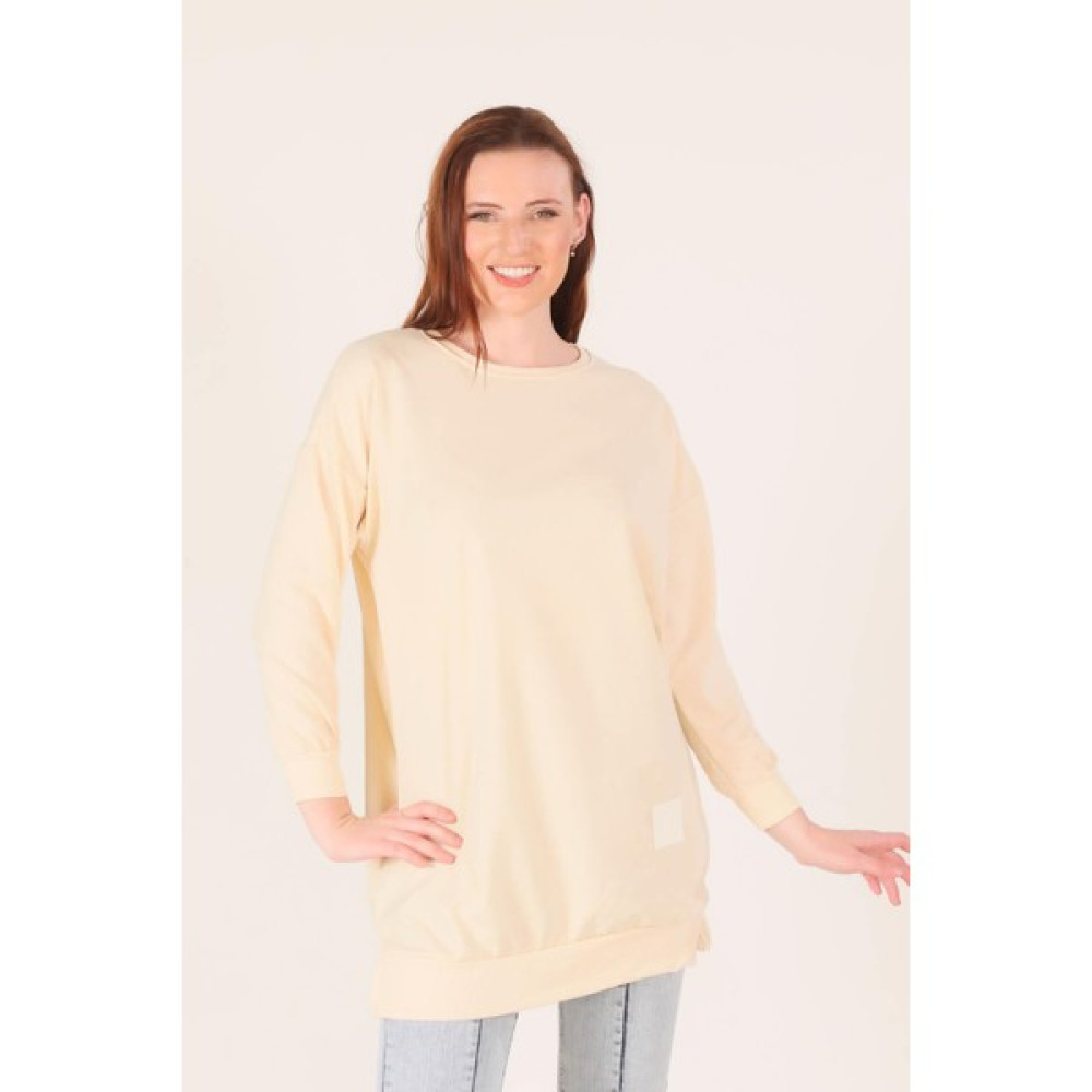 Rays 1418 Arma Detaylı Sweat Bej Bayan Sweatshirt Fiyatı
