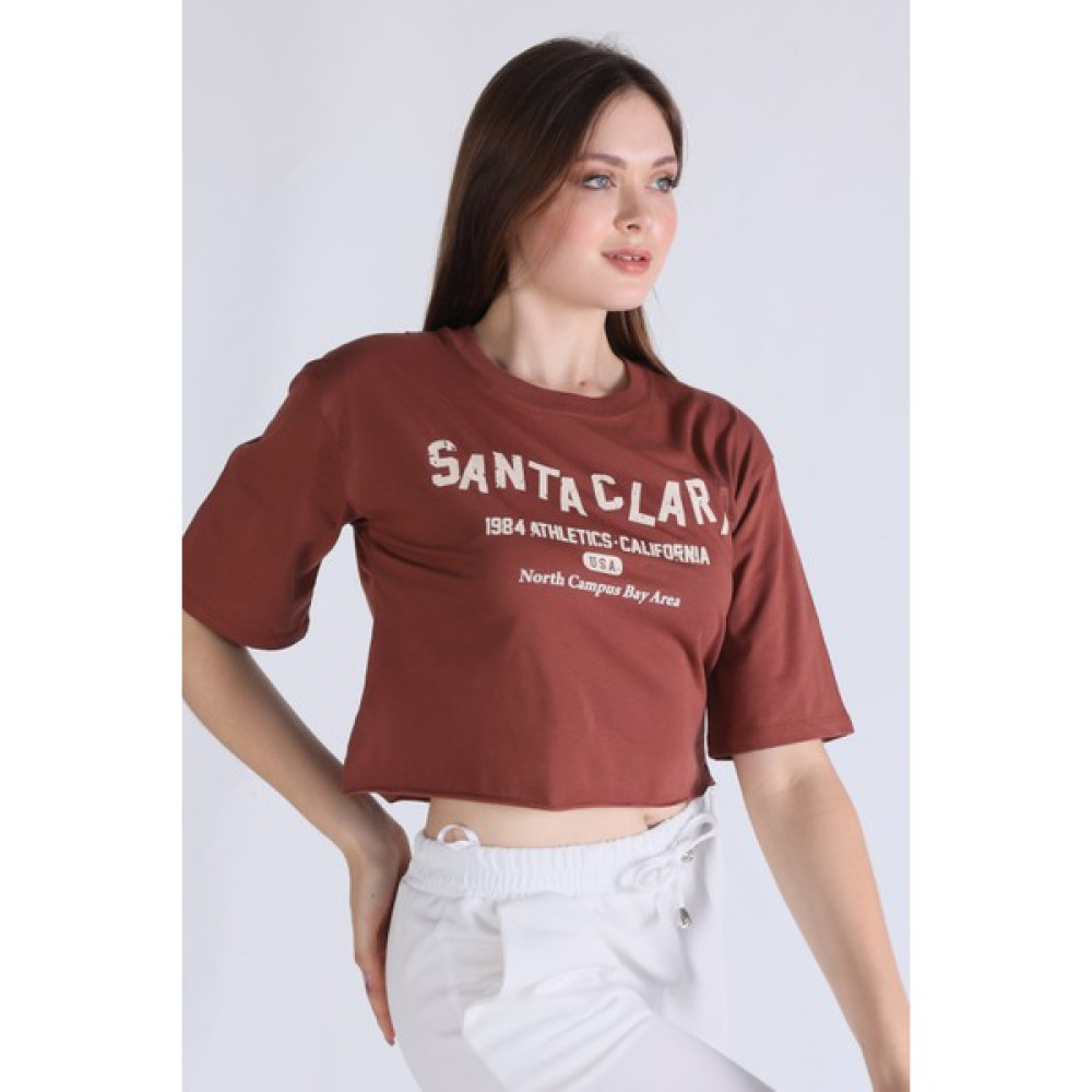 Rays 1477 Santa Clara Baskı Oversize Tshirt Tarçın Bayan T-shirt Fiyatı