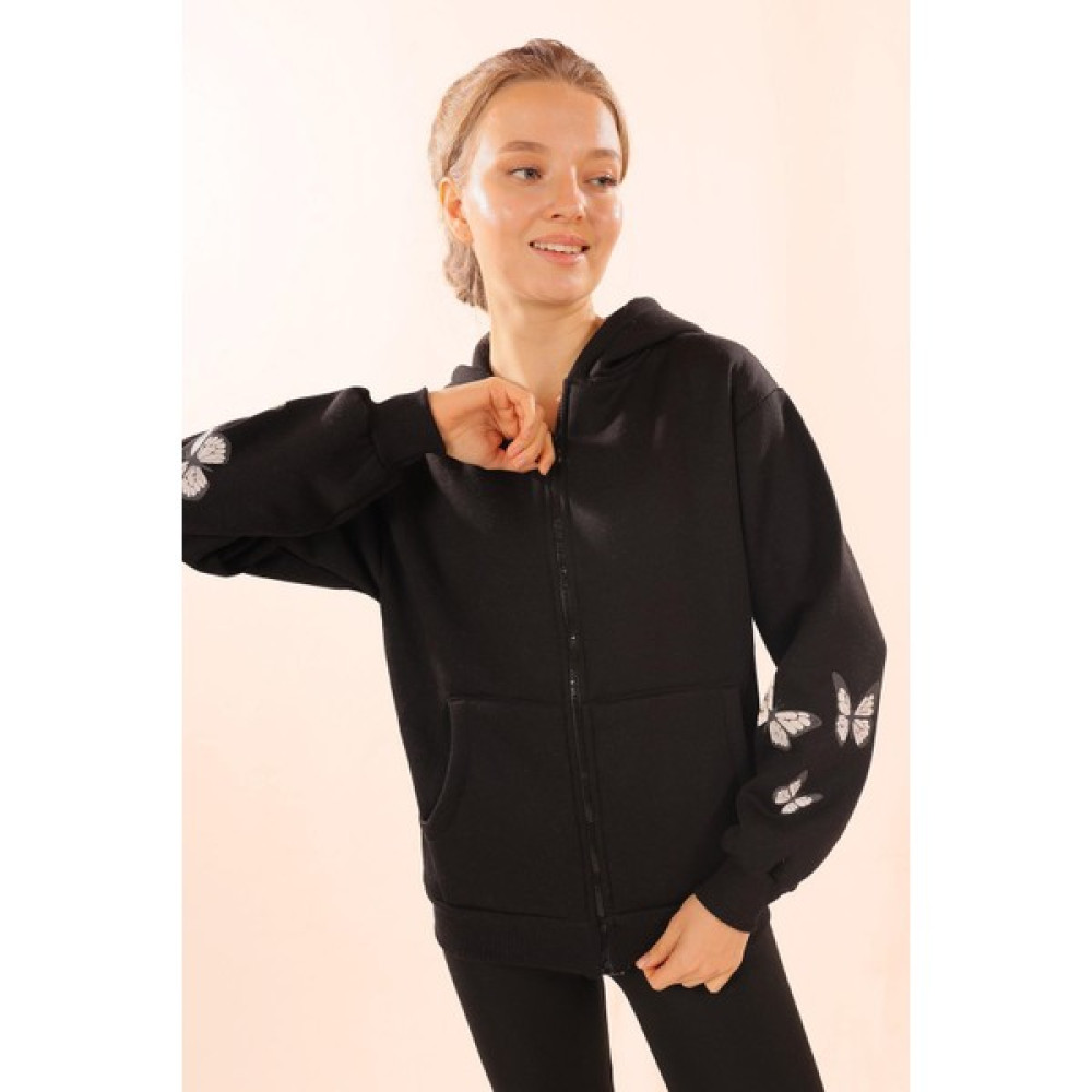 Rays 1800 Kuru Kafa Baskı Sweat Siyah Bayan Sweatshirt Fiyatı