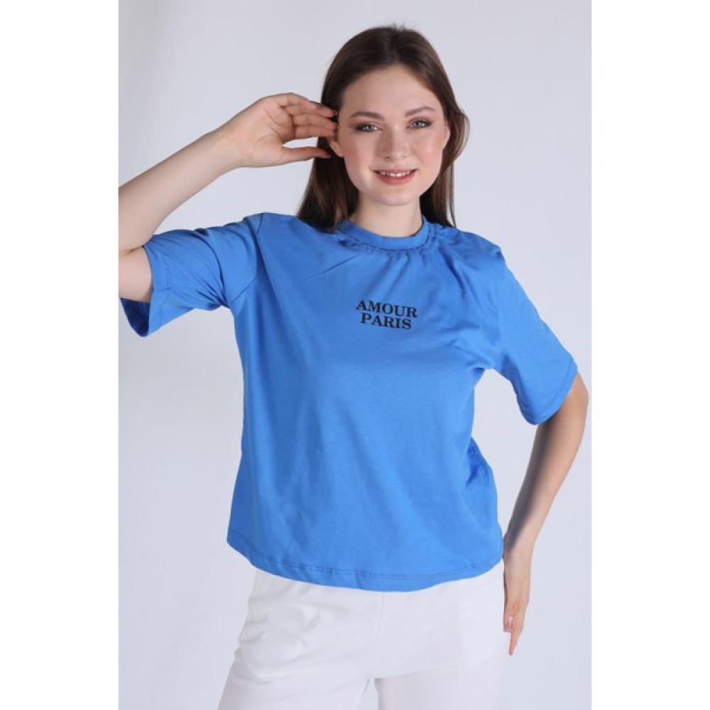 Rays 23458 Amour Baskı Tişört Mavi Bayan T-shirt Fiyatı