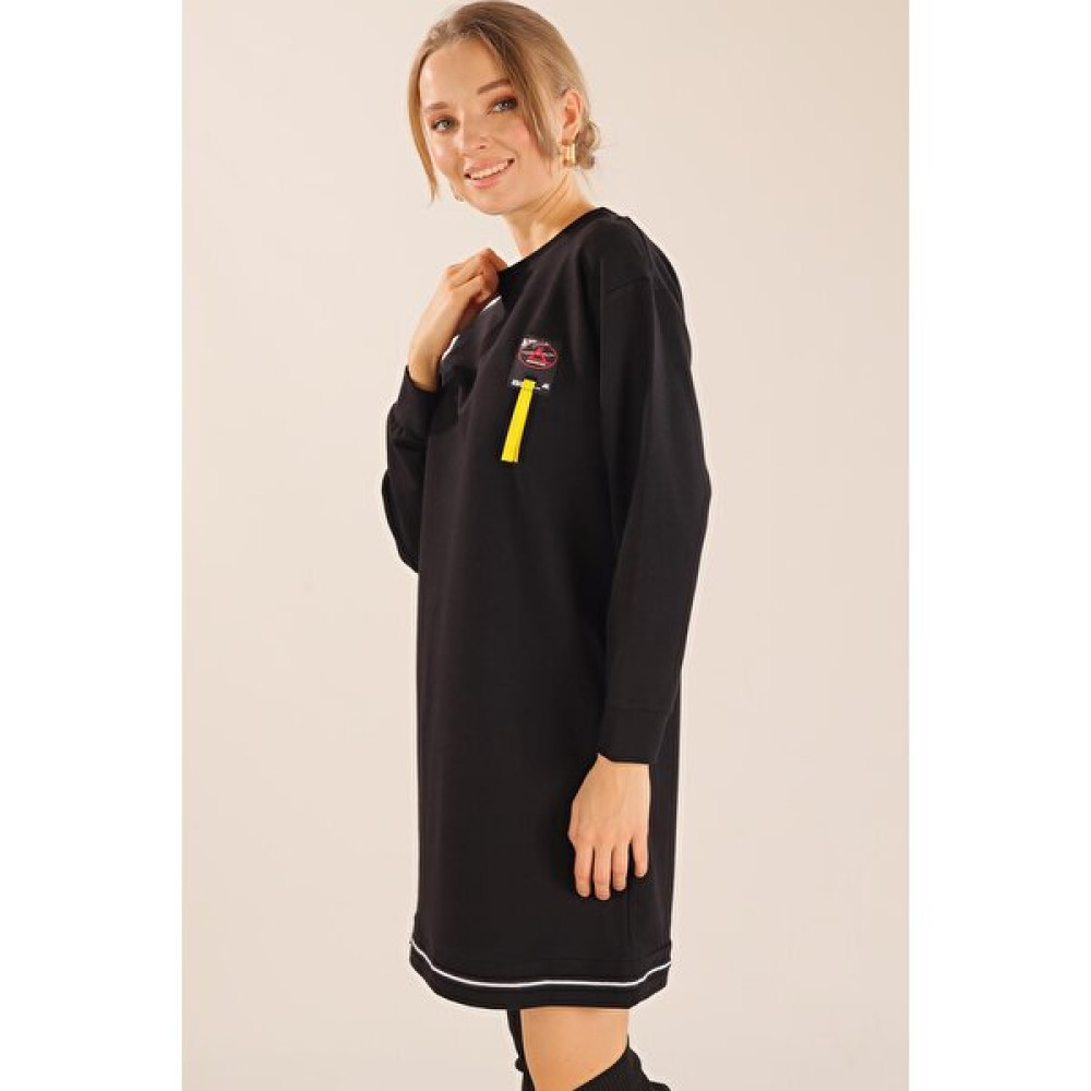 Rays 2684 Yaka Şerit Arma Detay Sweat Siyah Bayan Sweatshirt Fiyatı