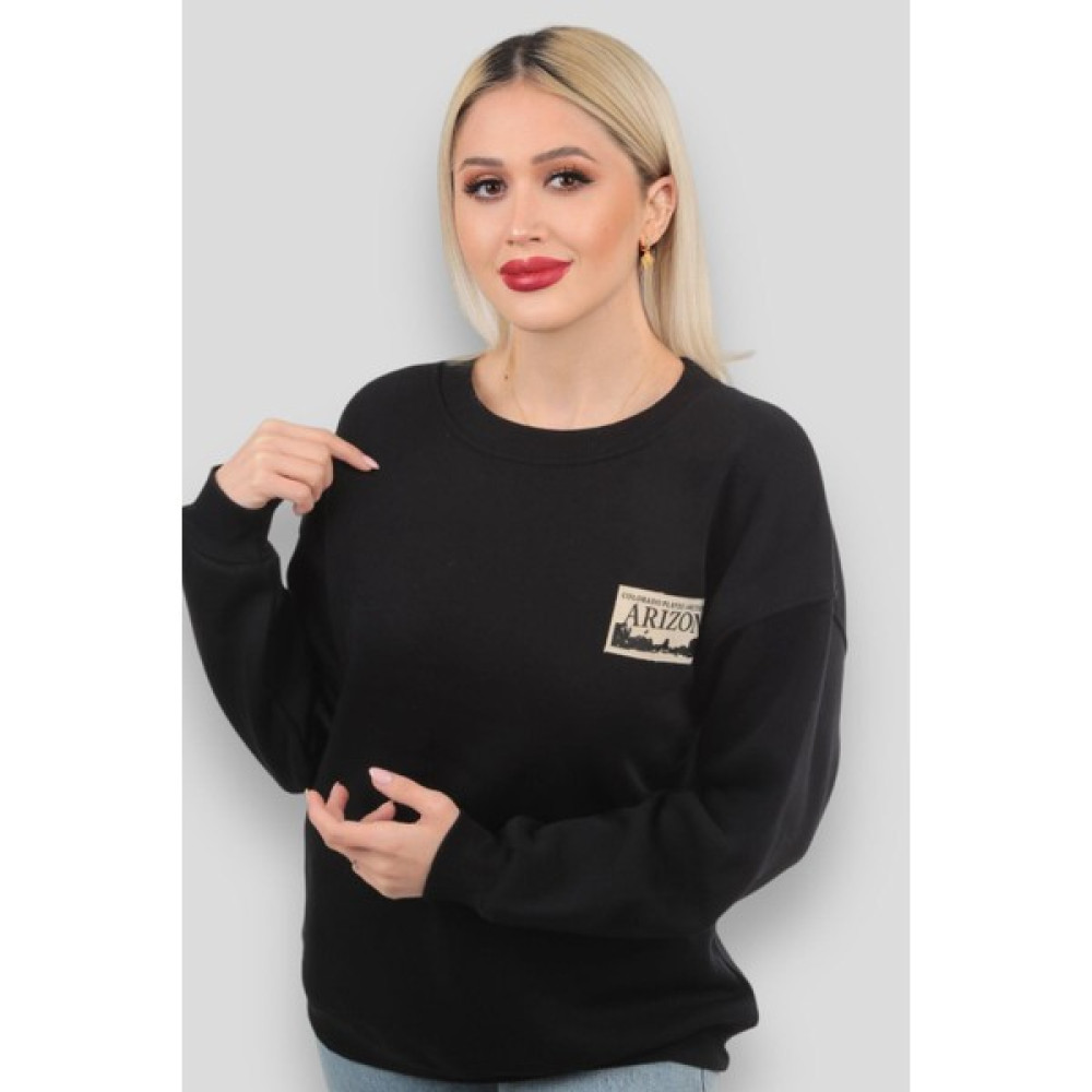 Rays 3592 Arızona Arma Detay Swaet Siyah Bayan Sweatshirt Fiyatı