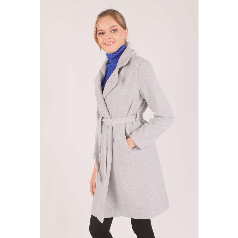 Rays 7149a Belden Bağlamalı Uzun Kaban Gri 2XL Beden Bayan Mont Fiyatı