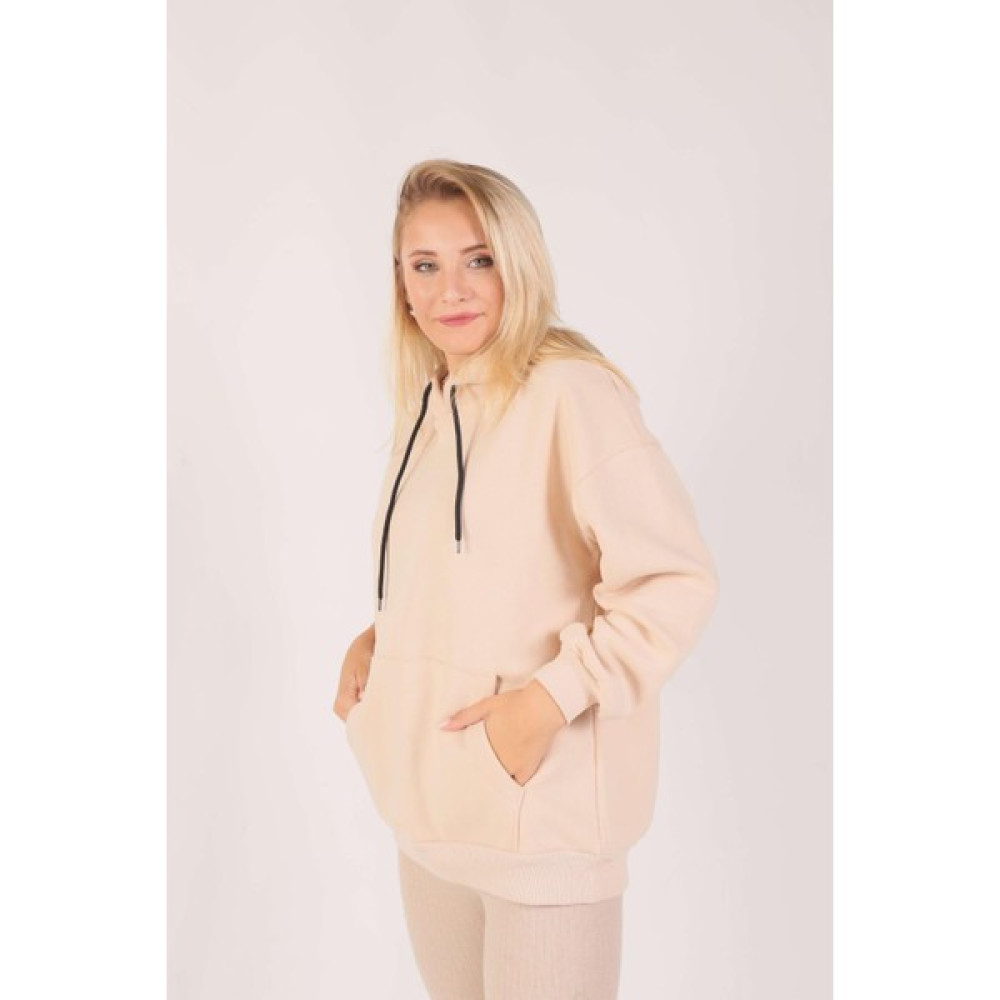 Rays 8135M Oversize Bağcıklı Sweat Bej Bayan Sweatshirt Fiyatı