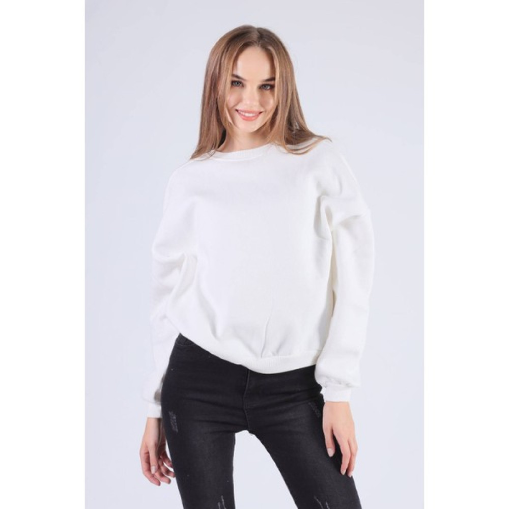Rays 8138M Oversize Bisiklet Yaka Sweat Ekru Bayan Sweatshirt Fiyatı