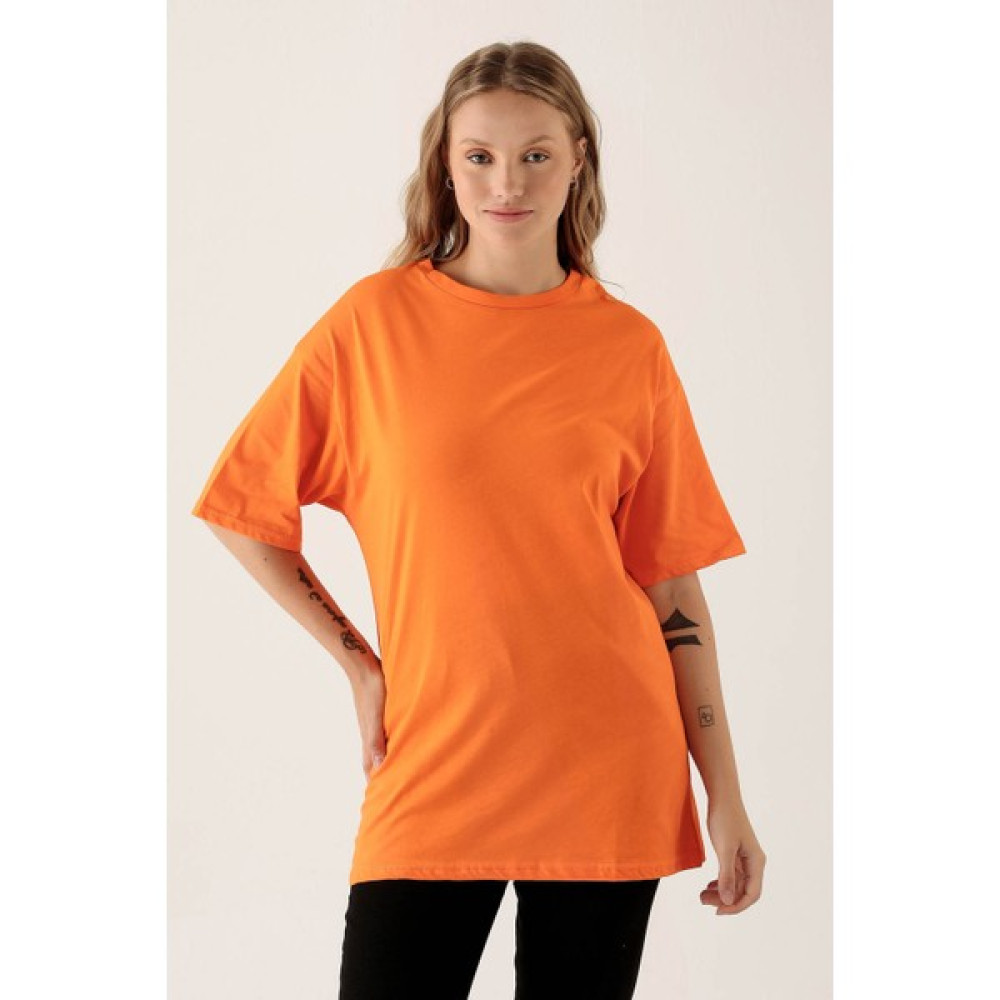 Rays 9001M Bisiklet Yaka Oversize Tişört Orange Bayan T-shirt Fiyatı