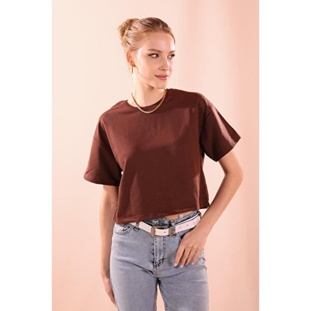 Rays Tshirt Oversize Kısa - 9408 Acı Kahve Bayan T-shirt Fiyatı