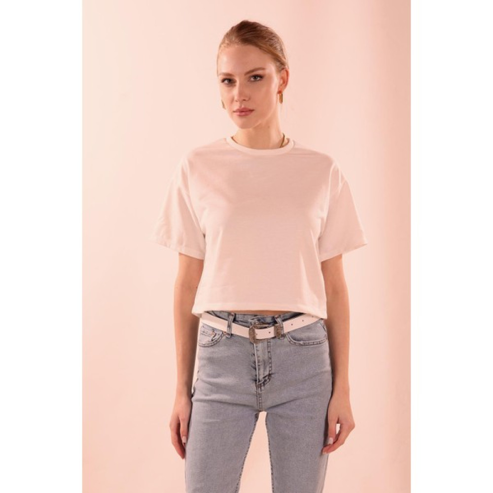 Rays Tshirt Oversize Kısa - 9408 Beyaz Bayan T-shirt Fiyatı