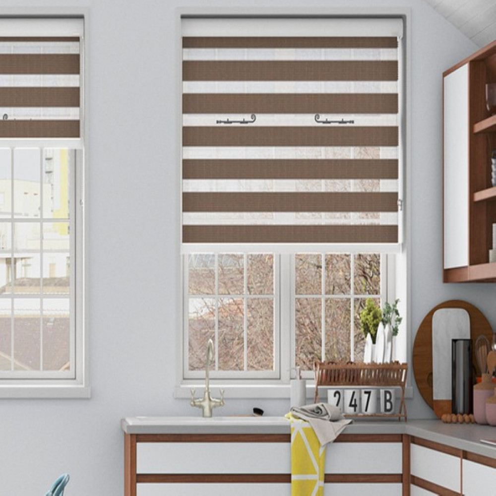 Rb Karesi Zebra Perde Karartma Perde Blackout Perde Ofis Perdesi Kahverengi - 55 x 200 cm Perde Fiyatı
