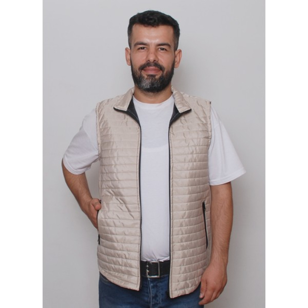 R&B Tasarım Çizgili Desenli Slimfit Kapitone Şişme Yelek Erkek Yelek Fiyatı