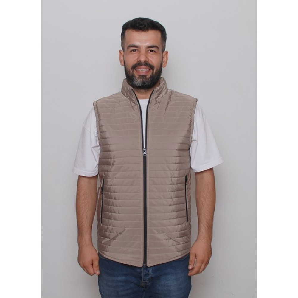R&B Tasarım Çizgili Desenli Slimfit Kapitone Şişme Yelek Erkek Yelek Fiyatı