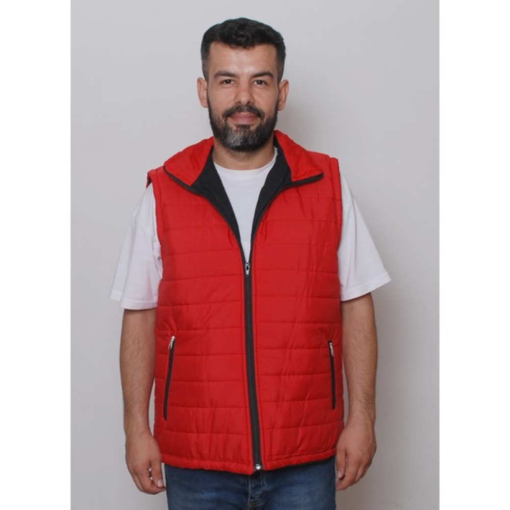 R&B Tasarım Şerit Desenli Geniş Kalıp Kapitone Şişme Yelek Erkek Yelek Fiyatı