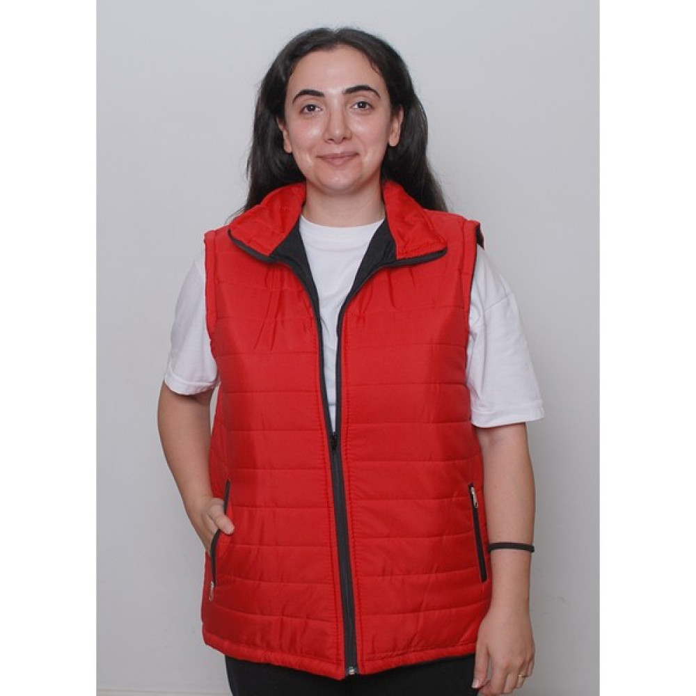 R&B Tasarım Şerit Desenli Kapitone Şişme Yelek Kadın Yelek Fiyatı