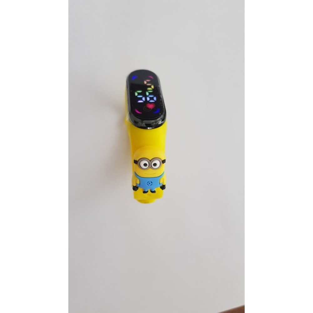 RCD Minyonlar(Minions)Karakterli LED Moda Silikon Bilezik Su Geçirmez Dijital Çocuk Kol Saati - Sarı Kol Saatleri Fiyatı