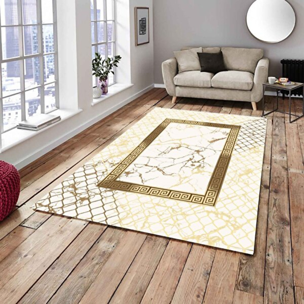 RD Ekoavm Ideal Kadife 4 M2 ve 6 M2 Seçenekli Lastikli Halı Örtüsü 331 - Bej - Gold - 160 x 230 cm Salon & Oturma Odası Tekstili Fiyatı