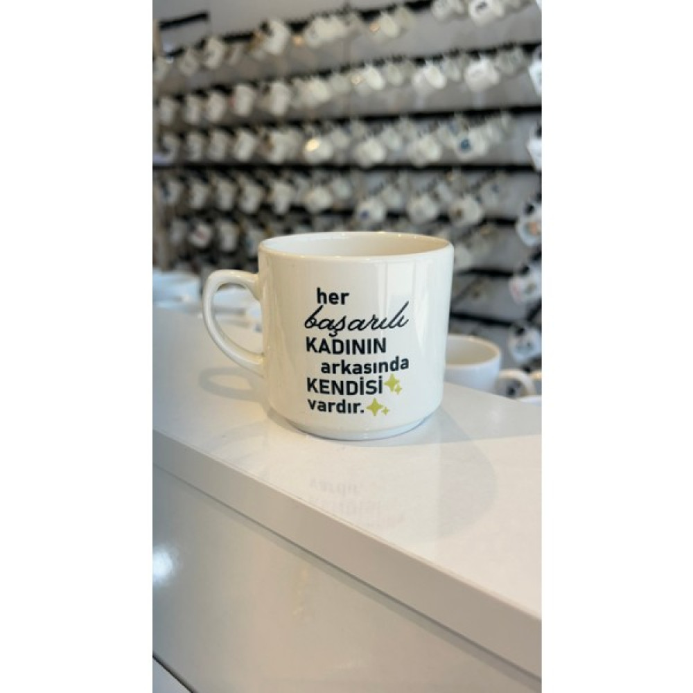 Real Dreams Collection Her Başarılı Kadının Arkasında Baskılı Nescafe Küçük Kupa Bardak, Oto Boyaları Fiyatı