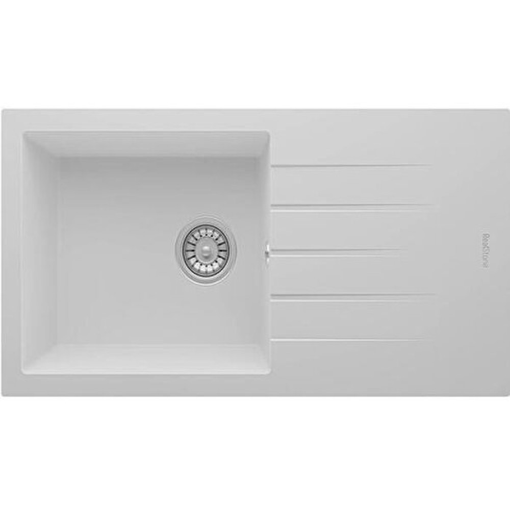 Real Stone P011 Assos 86 XL 86x43.5 CM Tezgah Üstü Beyaz Granit Eviye Şofbenler Fiyatı