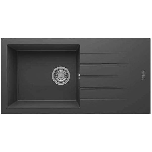 Real Stone P011 Assos 86 Xl Siyah Granit Eviye 86X43.5 cm Tezgah Üstü Diğer Fiyatı