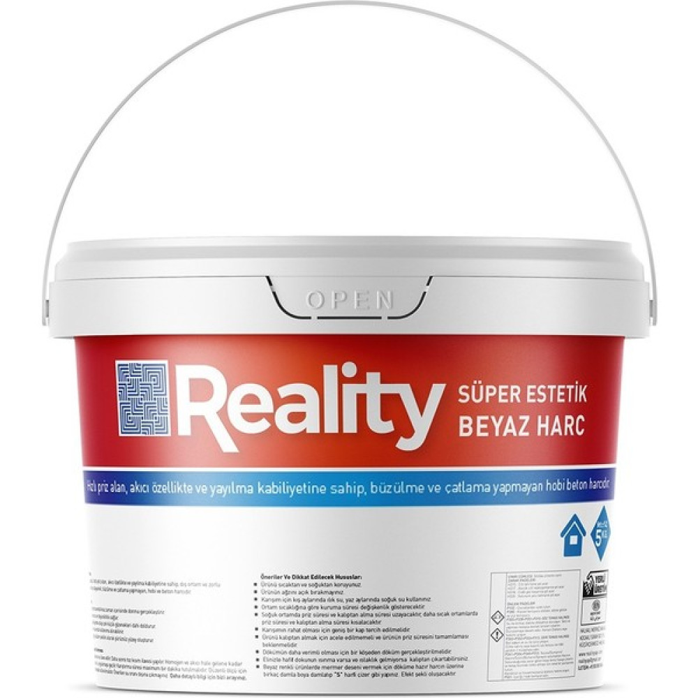 Reality Hızlı Donan Beyaz Beton Saksı Harcı (5 Kg.) Bitki Fiyatı