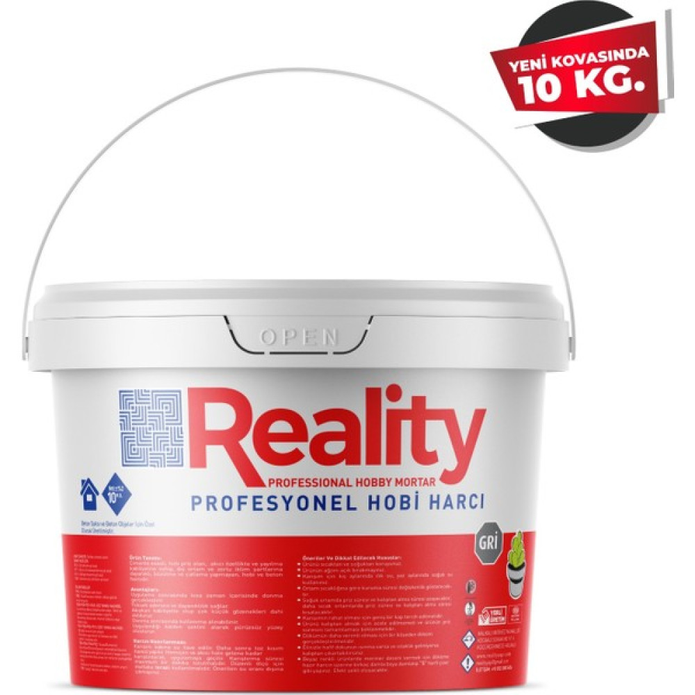 Reality Hızlı Donan Gri Beton Saksı Harcı (10 Kg.) - Yok Bitki Fiyatı