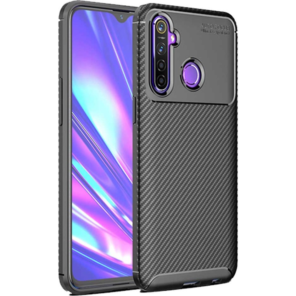 Realme 5 Pro Karbon Desenli Negro Silikon Kılıf - Siyah Cep Telefonu Kılıfı Fiyatı
