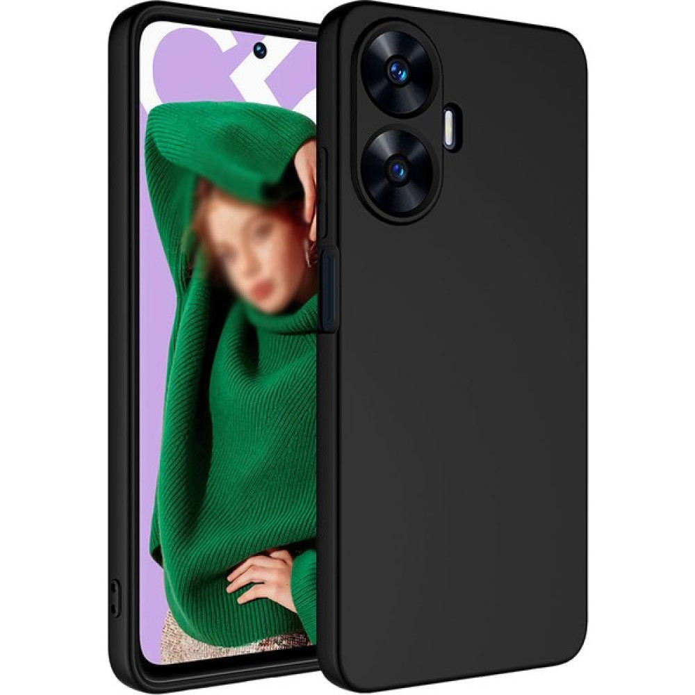 Realme C55 Kılıf Zore Mara Içi Kadife Dışı Mat Lansman Kapak - Siyah Cep Telefonu Kılıfı Fiyatı