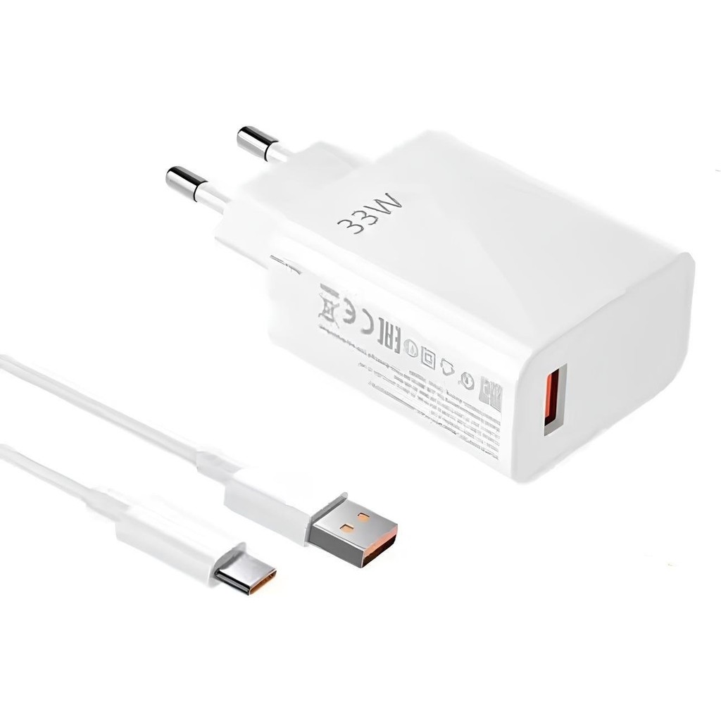 Realme C55 / Realme C53 Uyumlu 33W Süper Hızlı Şarj Aleti Seti Şarj Adaptörü ve USB To Type-C Kablo - Beyaz Bilgisayar Çevirici ve Adaptörü Fiyatı